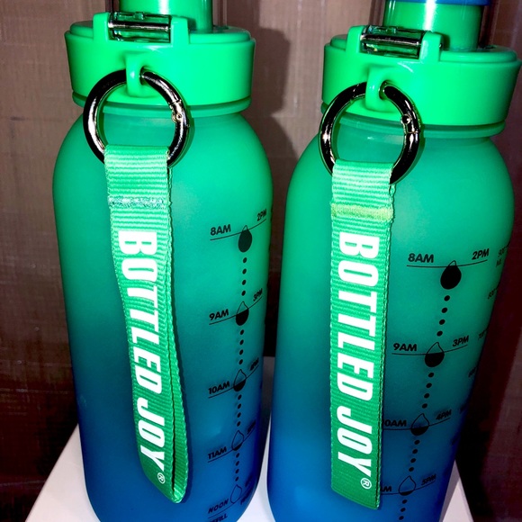 Gym Training Water Bottle Flip Top Lid Motivational Time Marker BPA Free 32Onz - Picture 3 of 6